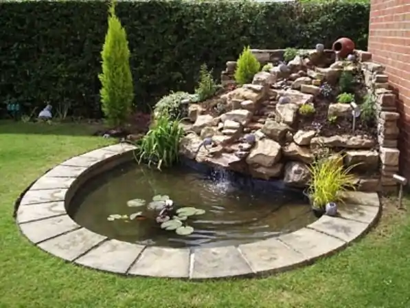 Front Garden with tiny pond